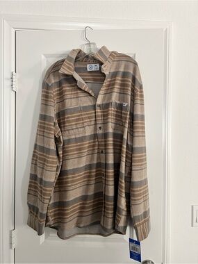 NWT Hurley Men’s Long Sleeve Sweater Twill Button Up Shirt